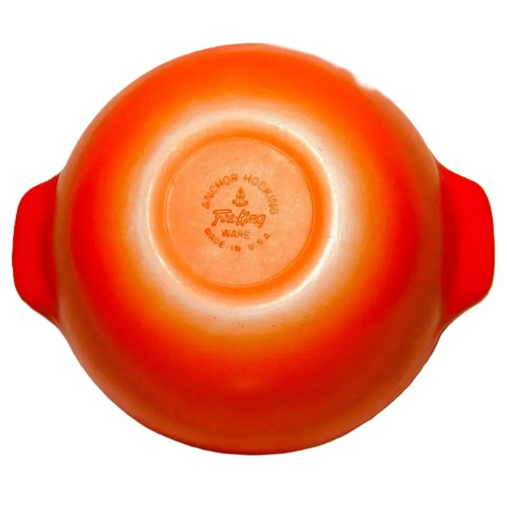 Fire-King Orange Ombre Cinderella Mixing Bowl 1.5 quarts Mid-Century Kitchen